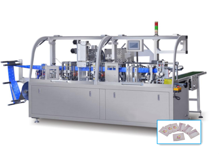 Full-automatic four-side sealing wet towel packaging machine